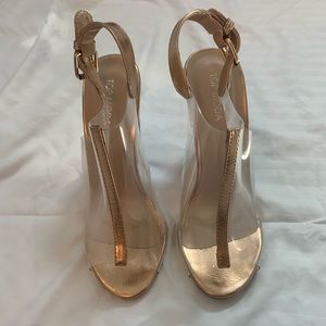 New Clear & Gold Heels